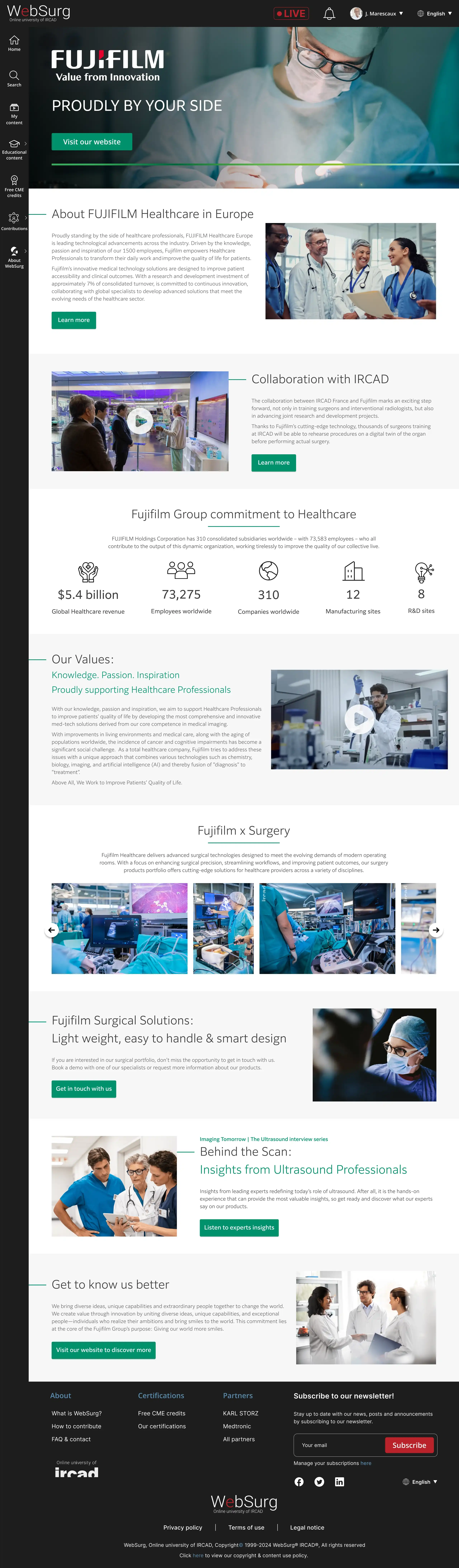 Fujifilm partner page — desktop view